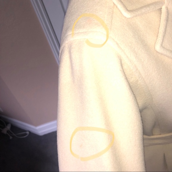 VINTAGE 100% CASHMERE COAT CREAM/TAN - Picture 15 of 16